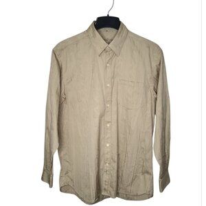 Tommy Bahama Men's Shirt Size L Long Sleeve Button Up 100% Cotton Khaki Colour